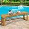 Costway 1/2 PCS 52" Outdoor Acacia Wood Dining Bench Chair Seat Slat with Bar